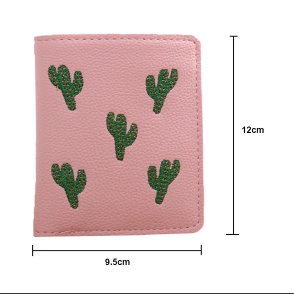 Cactus Print B-Fold Vegan Leather Wallet - Picture 8 of 8